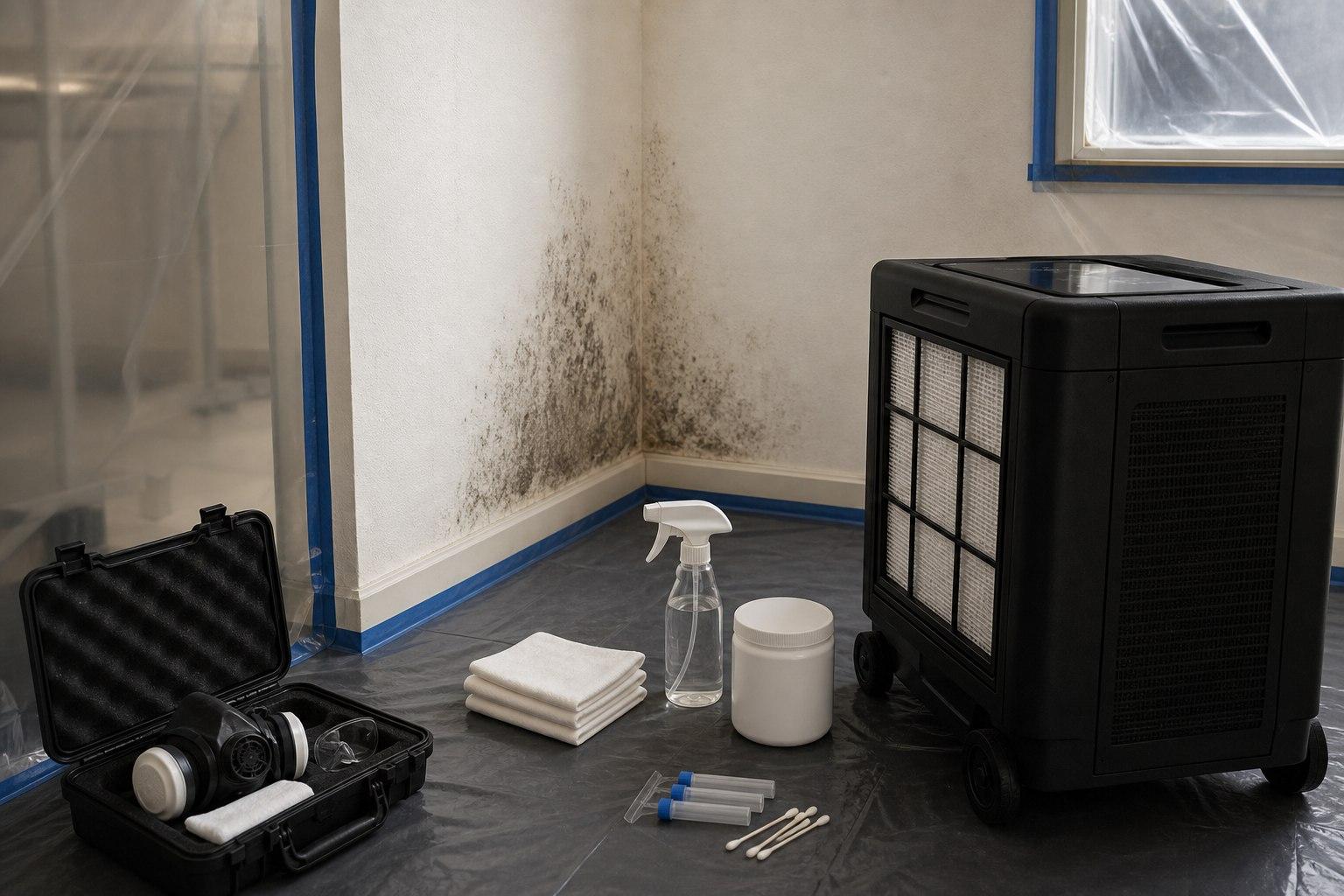 Schimmelbefall an einer Wand, vor der fachgerechten Sanierung