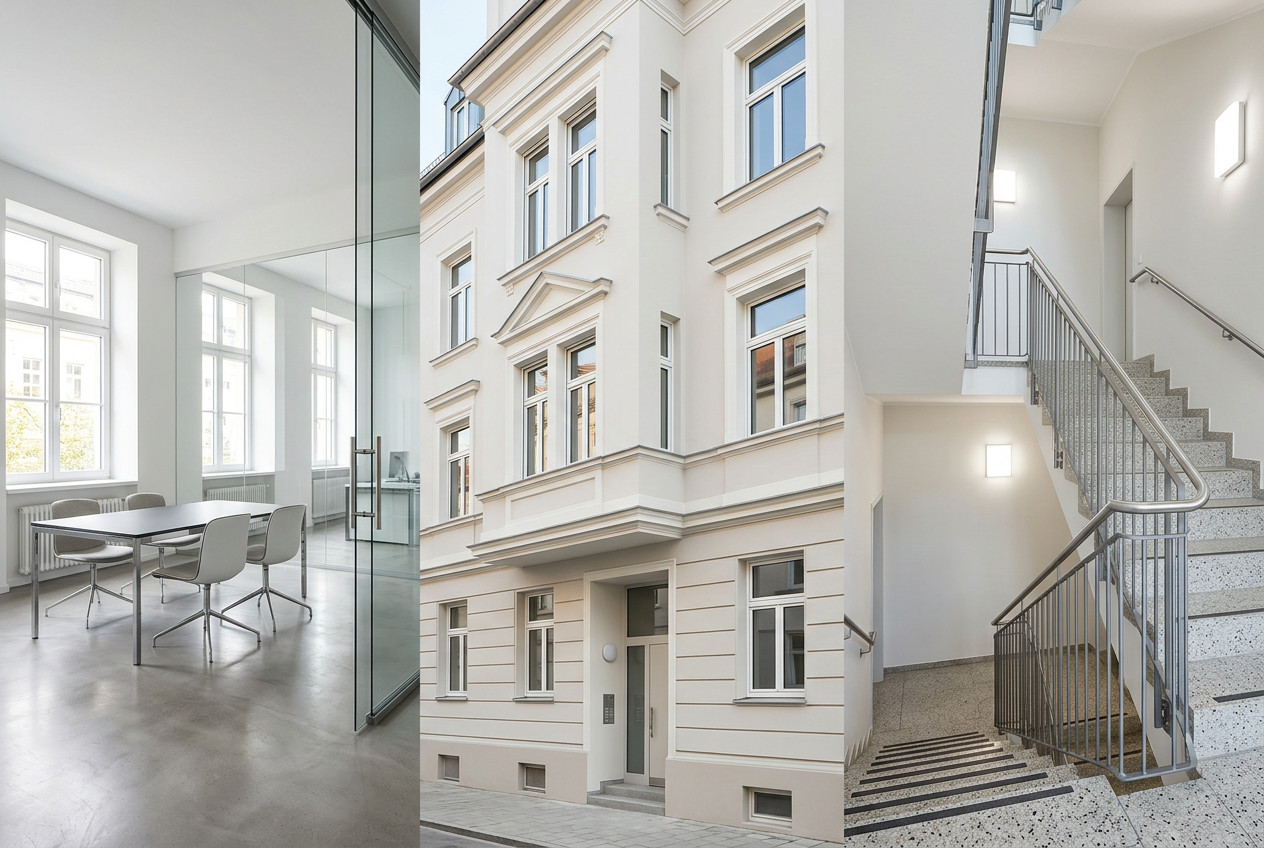 Kuratierte Referenzmotive aus München: Fassade, Innenraum und Bestand